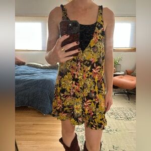 Free people yellow floral mini dress